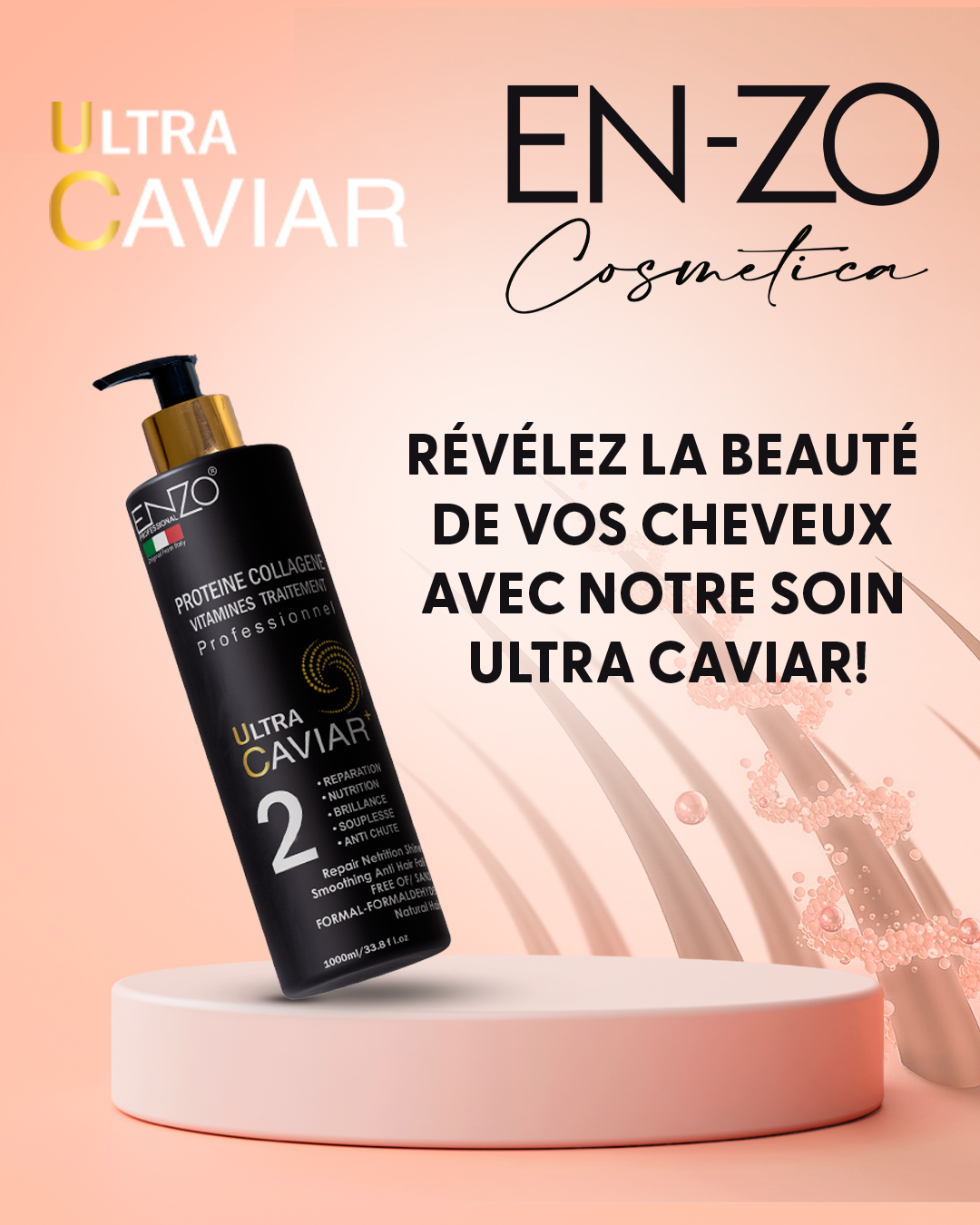 Soin Protéiné pour Cheveux - Enzo Ultra Caviar 🖤✨